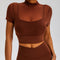 Top Deportivo Cuello Alto con Soporte de Pecho - Diseño Sensual Granate