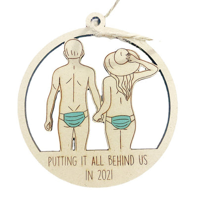 Adorno Navideño Calado de Madera - Pareja de Muñecos de Nieve y Renos - Image 11