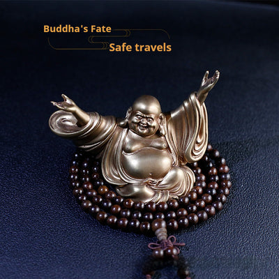 Decoración Buda Maitreya en Latón - Artesanía Exquisita para tu Auto - Image 3
