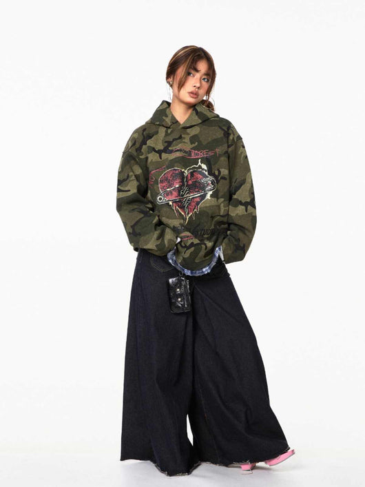 Sudadera Retro Camuflaje Amor - Hoodie Oversize Casual - Image 12