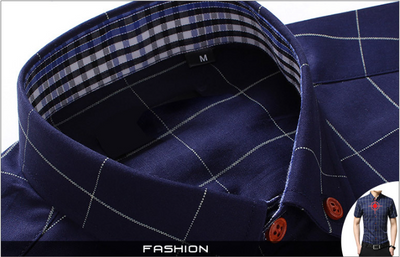 Camisa Casual de Cuadros para Hombre de Manga Corta - Image 8