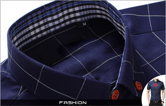 Camisa Casual de Cuadros para Hombre de Manga Corta - Image 8