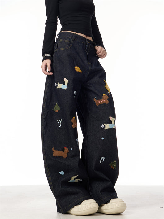 Pantalones Jeans Anchos Patchwork Salchicha Mujer - Casual y Cómodo - Image 19