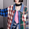 Chaqueta Polo Patchwork Retro con Contraste de Colores