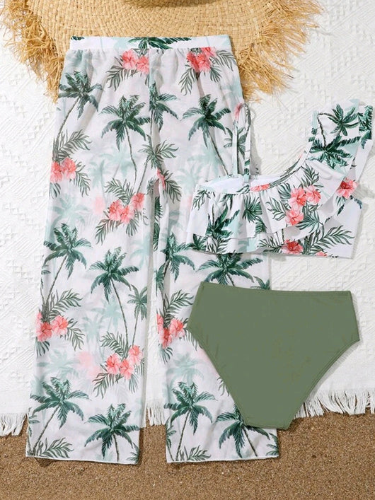 Traje de Baño Infantil Tres Piezas con Falda Volante - Image 12