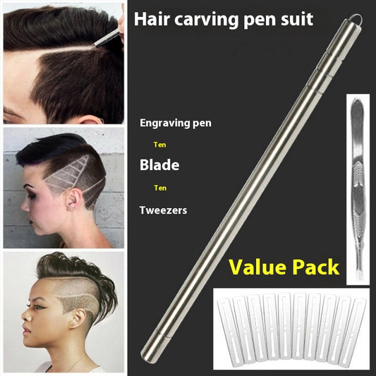 Pluma de Grabado para Barbería - Navaja de Acero Fino para Diseños de Cortes - Image 2