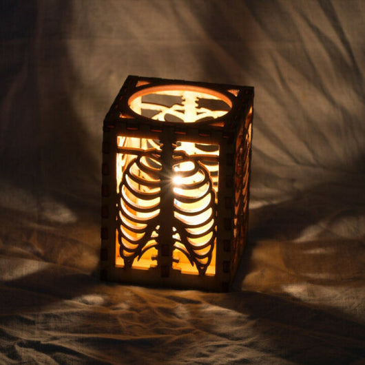 Lámpara de Sombras Halloween - Calavera y Costillas
