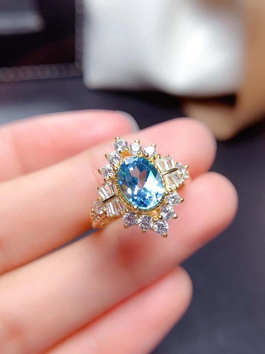 Anillo de Plata 925 con Topacio Azul - Joya de Moda Elegante - Image 6
