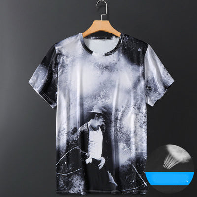 Camiseta Hombre Seda de Hielo Suelta Manga Corta Secado Rápido - Image 6