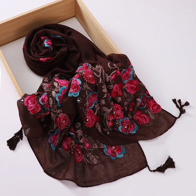 Chal de Viaje Elegante con Bordado Artesanal - Image 36