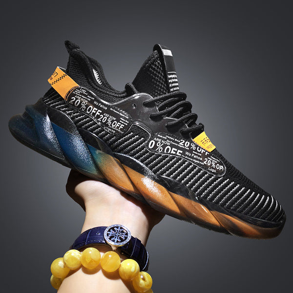 Tenis Coreanos Tejidos Voladores con Suela Transparente - Sneakers Trendy para Hombre