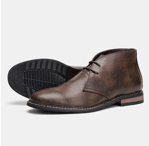 Botas Negras de Cuero Genuino Primera Capa con Patrón Lichi para Hombre - Image 7
