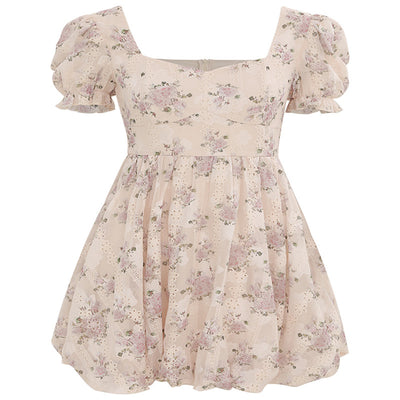 Vestido Floral Francés de Verano con Bordado Artesanal para Mujer - Image 6