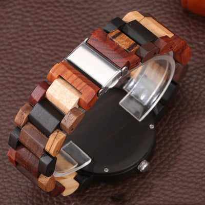 Reloj de Madera con Diseño Geométrico Moderno para Hombre - Image 6