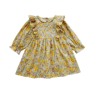 Vestido Infantil Floral Manga Larga Estilo Pastoral - Image 7