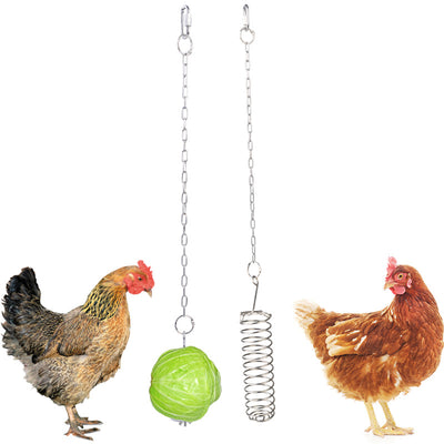 Stainless steel fruit fork bird feeder with a long skewer, chain, and carabiner for hanging fruits and vegetables. - Image 7
