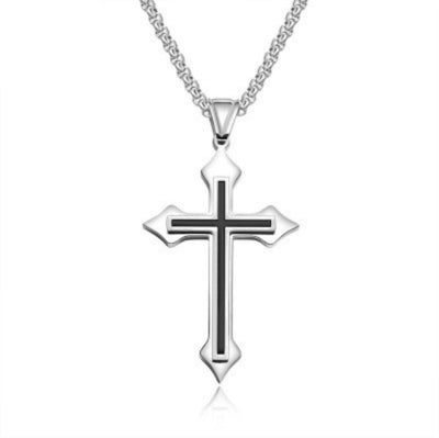 Collar Colgante Cruz de Acero Inoxidable para Hombre - Image 2