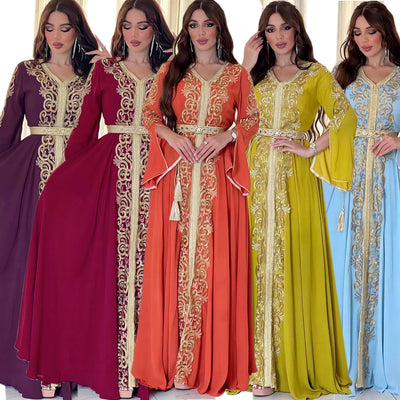 Vestido Árabe Dubái con Bordado y Apliques de Lujo - Image 10