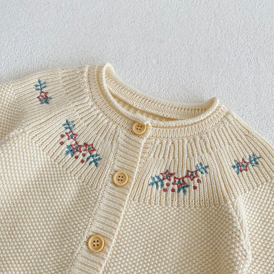 Abrigo Tejido de Algodón con Bordado para Niñas - Image 15