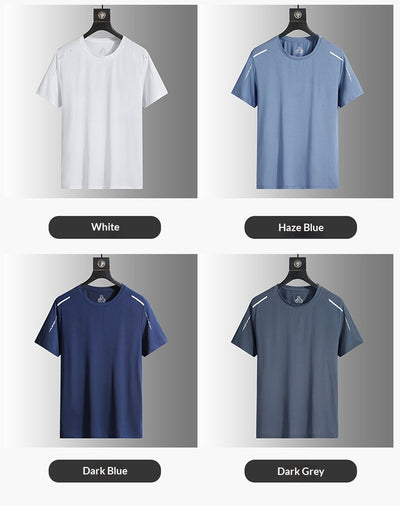 Camisa de Verano Hombre Tela Ice-silk Transpirable Manga Corta - Image 21