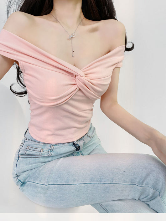 Camiseta Manga Corta con Pliegues y Capas Anudadas - Image 11