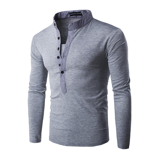 Playera Casual de Manga Larga con Botones Decorativos para Hombre - Image 9