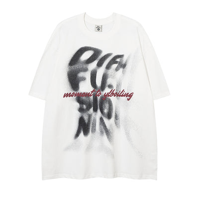 Camiseta Manga Corta Estampado Onda de Letras para Hombre - Image 5