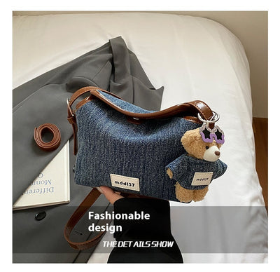Bolsa Retro de Mezclilla para Commuter - Crossbody Casual Versátil - Image 13