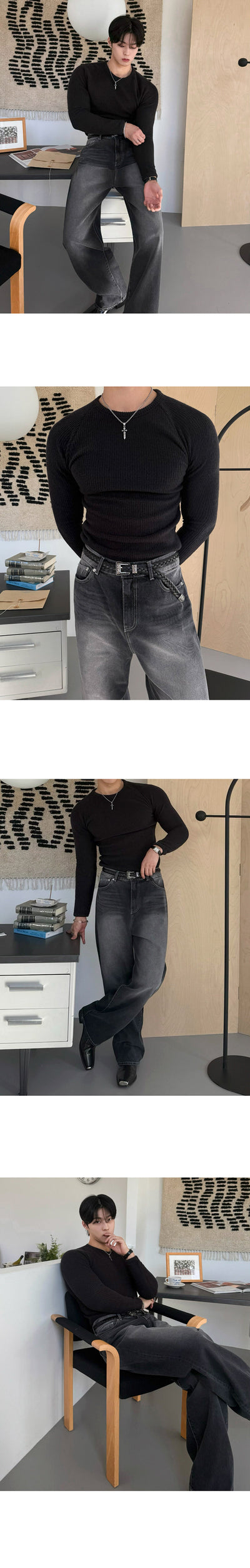 Camiseta Manga Larga Cuello Redondo Ajustada - Base Layer Otoño Hombre - Image 8