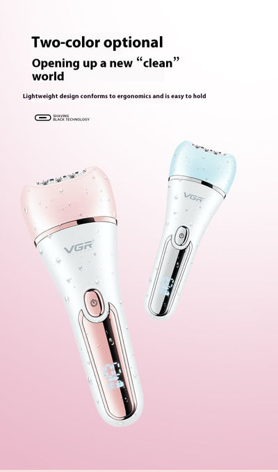 Six-in-one women's electric hair removal device suit in white and rose gold with multiple interchangeable heads. - Image 8