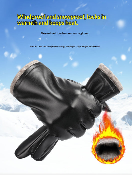Guantes de Cuero para Hombre, Estilo Ejecutivo, Resistentes al Viento y Agua - Image 11