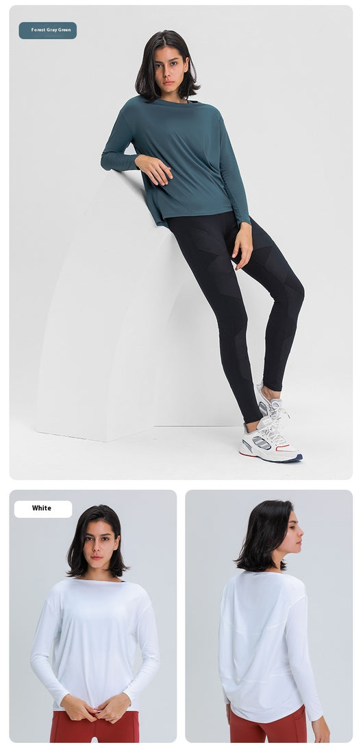 Blusa Deportiva Suelta de Manga Larga Efecto Segunda Piel - Image 25