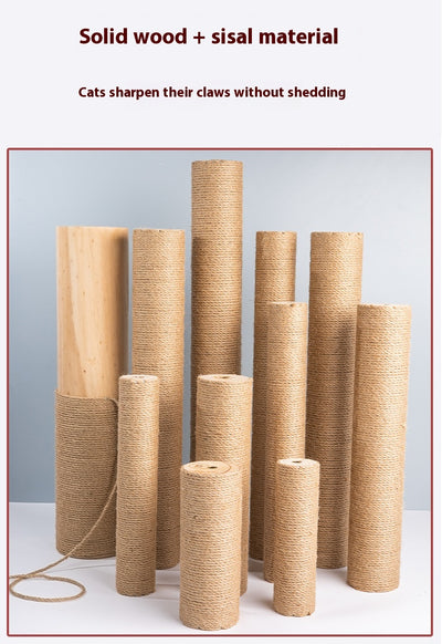 Torre Rascador para Gatos en Madera Maciza con Cuerda de Cáñamo - Image 26