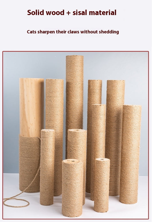 Torre Rascador para Gatos en Madera Maciza con Cuerda de Cáñamo - Image 26