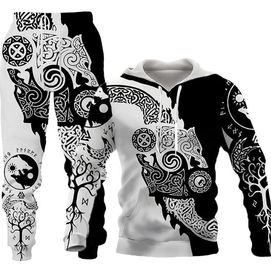 tracksuit, tracksuit, white, brown, green, sporty, casual - Image 3