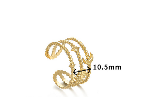 Anillo Ajustable Estrella de Seis Puntas y Luna - Image 6