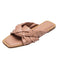 Sandalias Tejidas con Remaches - Cómodas Pantuflas Planas para Mujer