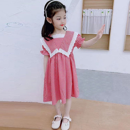 Vestido Infantil Estilo Western en Algodón a Cuadros - Image 4