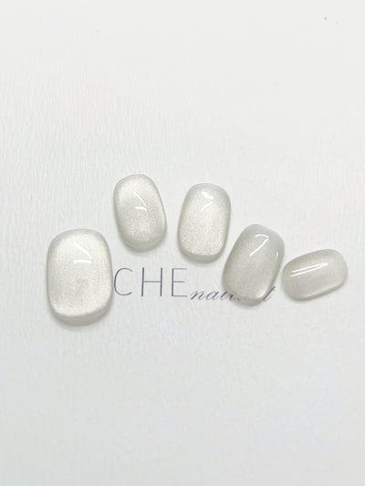 Uñas Postizas Efecto Ojo de Gato Blanco - Diseño Artesanal Hada Niche - Image 4