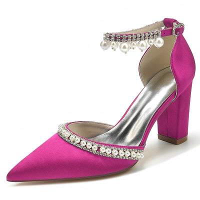 Zapatos de Tacón Cuadrado con Punta Afilada y Cristales Brillantes - Image 20