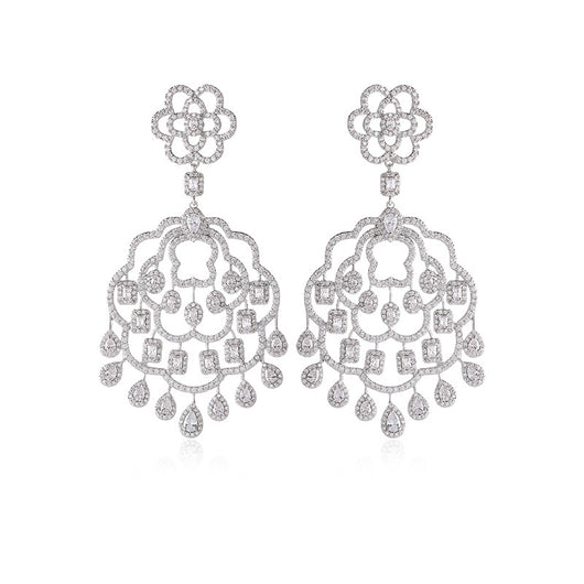 Aretes de Cobre Hueco Lujo con Circonitas Incrustadas - Diseño Vintage - Image 10