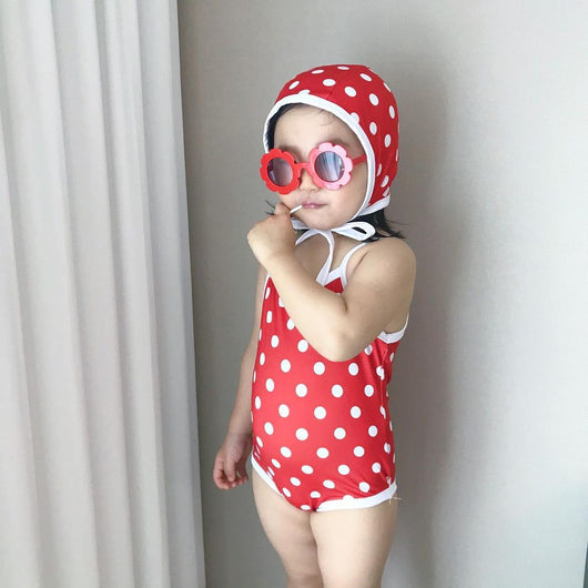 Traje de Baño Enterizo para Bebé Niña con Capucha y Lunares - Image 8