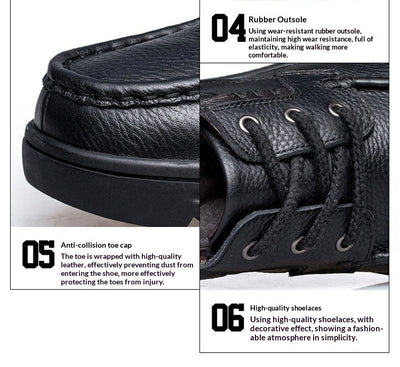 Botas de Trabajo Casual de Cuero Genuino - Zapatos Bajos con Cordones - Image 17