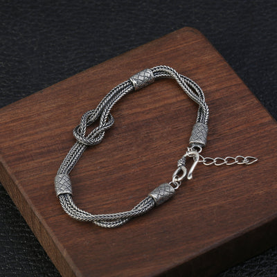 Pulsera de Plata Tailandesa Tejida a Mano - Diseño Retro Nicho en Plata 925 - Image 4