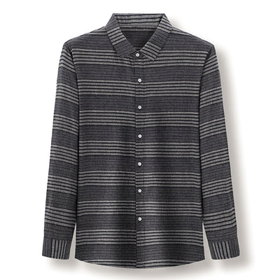 Camisa Lino Rayas Manga Larga Casual Ejecutiva para Hombre - Image 3