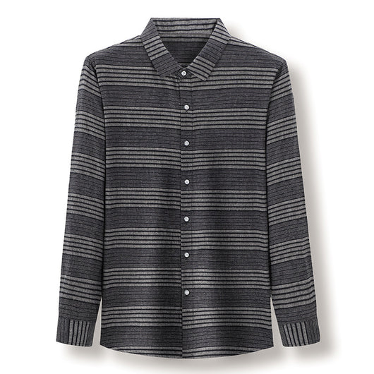 Camisa Lino Rayas Manga Larga Casual Ejecutiva para Hombre - Image 3