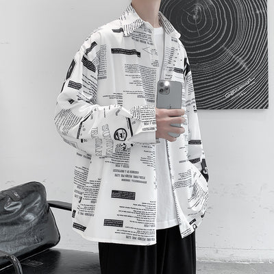 Camisa Larga de Seda Helada con Estampado para Hombre - Image 4