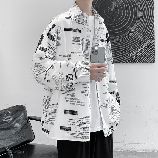 Camisa Larga de Seda Helada con Estampado para Hombre - Image 4