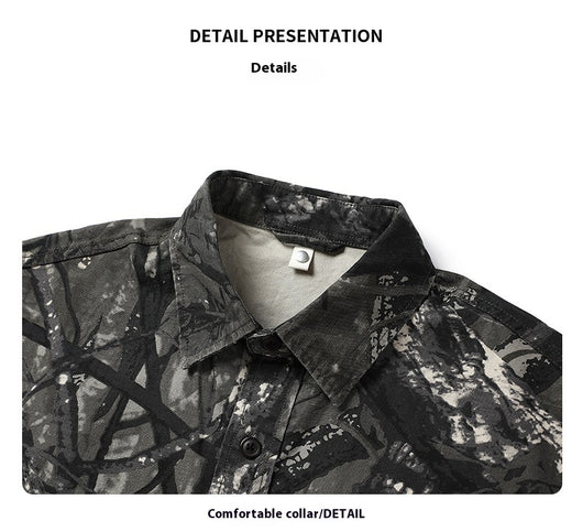 Camisa de Camuflaje Holgada de Manga Larga para Hombre - Image 14