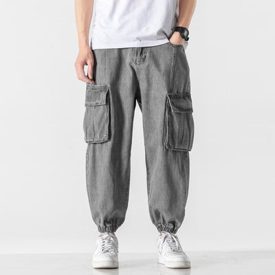 Pantalón Cargo Denim con Múltiples Bolsillos - Image 4